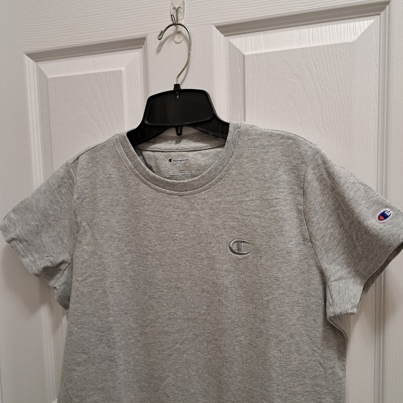 ❤️New! Champion T-Shirt Dress Light Grey Women's Small Cotton Blend Short Sleeve - Picture 14 of 15